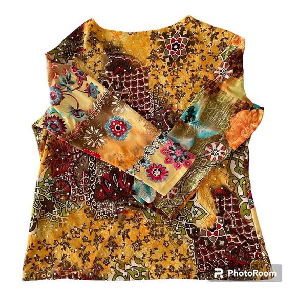 Caia XL tropical print 3/4 sleeve top EUC worn once - Picture 8 of 8